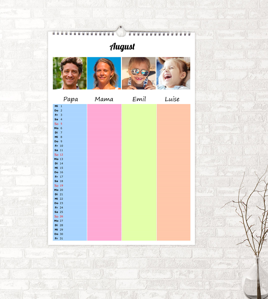 Familienkalender mit Fotos gestalten | Hofer Fotos